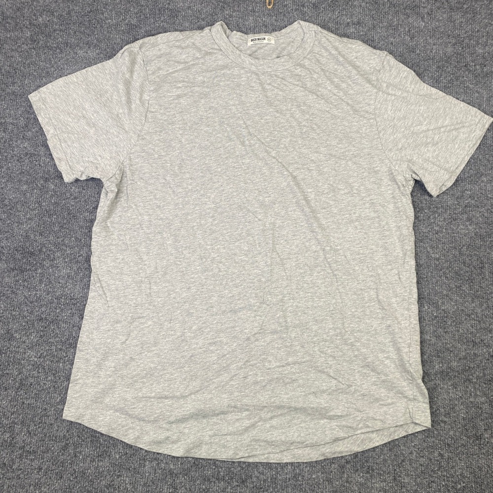 Buck Mason Mens Slub Curved Hem Tee Heather Grey XL Made in USA BM11007.578